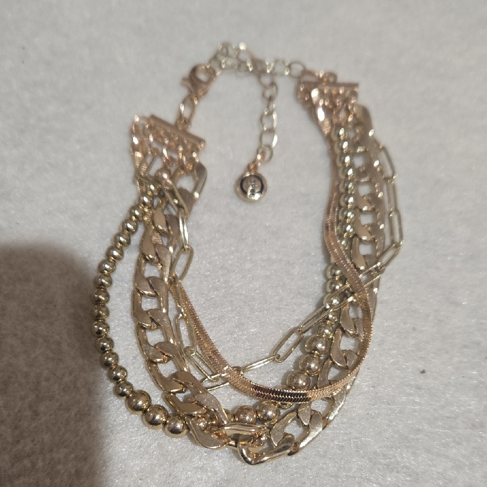 Chic Gold-Tone Multi-Layer Bracelet